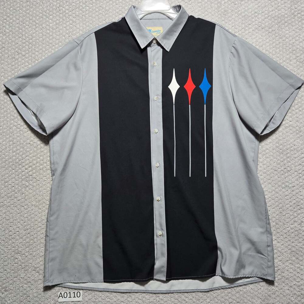 Vintage Atomic Design Hawaiian Button Up Shirt Abstract Starburst Geometric